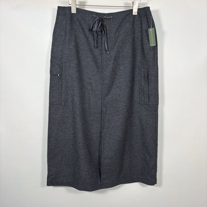 Eddie Bauer Wool Cargo Carpenter Maxi Midi Skirt Charcoal Gray - 14 Petite
