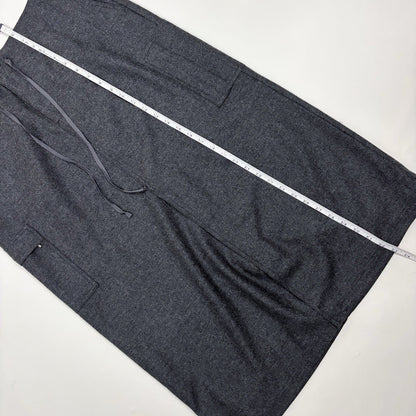 Eddie Bauer Wool Cargo Carpenter Maxi Midi Skirt Charcoal Gray - 14 Petite