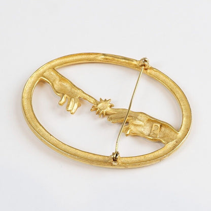JJ Jonette Large Brooch Vintage 1980's