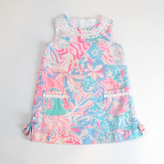 Lilly Pulitzer Classic Shift Dress Blue Peri Viva La Lilly - Toddler Girl Size 3