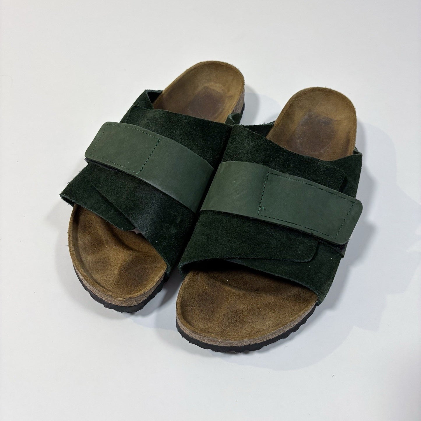 Birkenstock Kyoto Nubuck/Suede Leather Mountain View Green Sandals - 41 Narrow