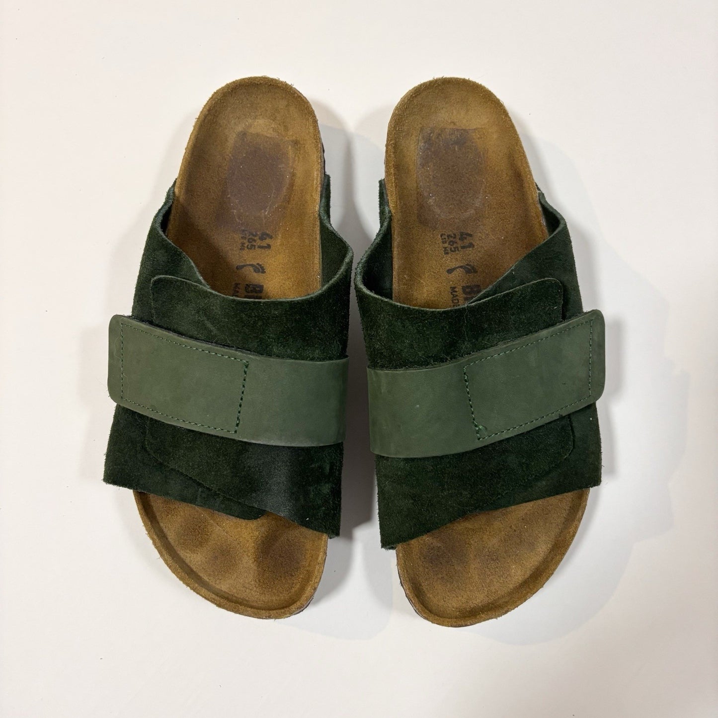 Birkenstock Kyoto Nubuck/Suede Leather Mountain View Green Sandals - 41 Narrow