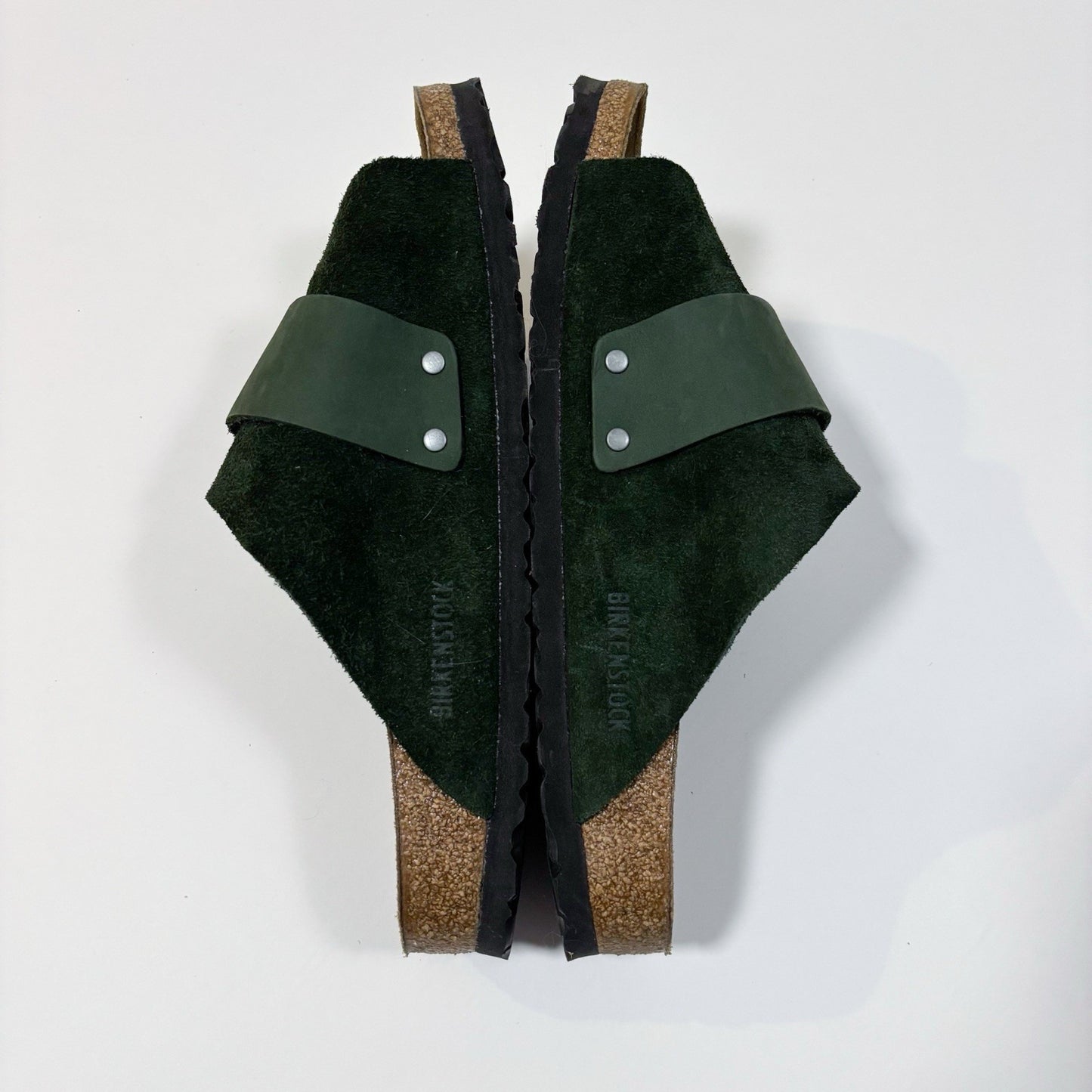 Birkenstock Kyoto Nubuck/Suede Leather Mountain View Green Sandals - 41 Narrow