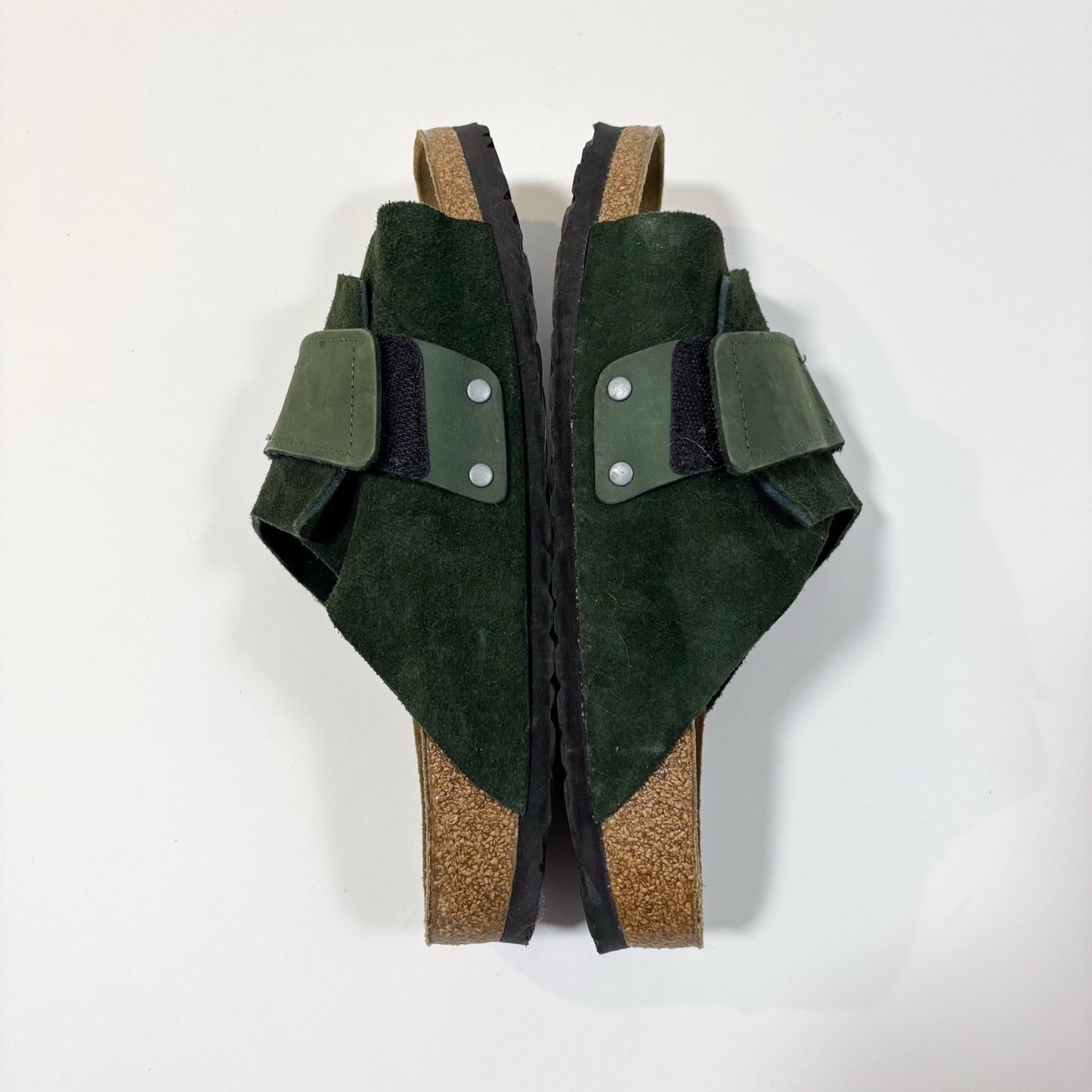 Birkenstock Kyoto Nubuck/Suede Leather Mountain View Green Sandals - 41 Narrow