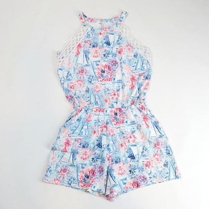 Lilly Pulitzer Lala Romper Sea to Shining Sea Sailboat Fireworks - XS