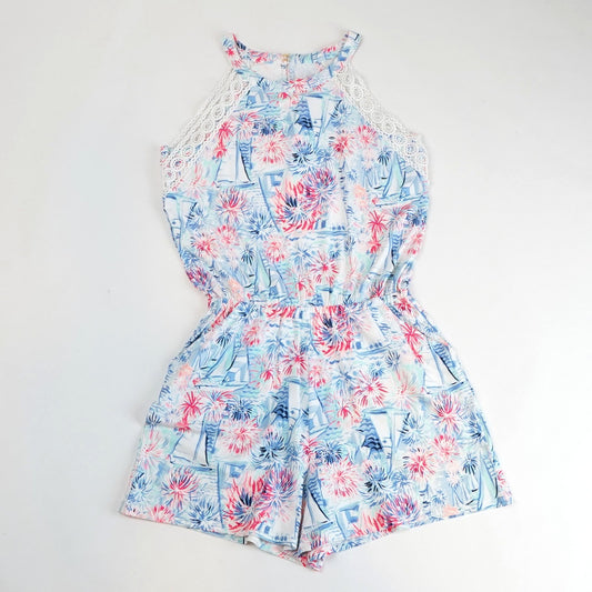 Lilly Pulitzer Lala Romper Sea to Shining Sea Sailboat Fireworks - XS