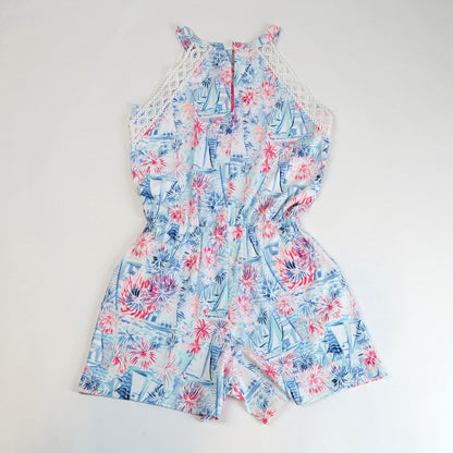 Lilly Pulitzer Lala Romper Sea to Shining Sea Sailboat Fireworks - XS