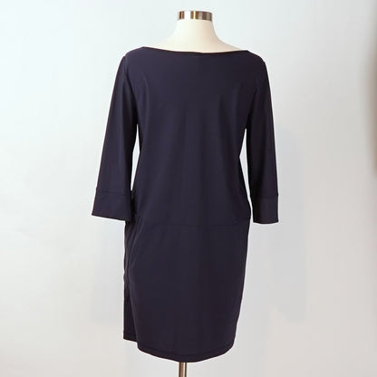 Porto San Fransisco Navy Shift Neck Lagenlook Front Pocket - M