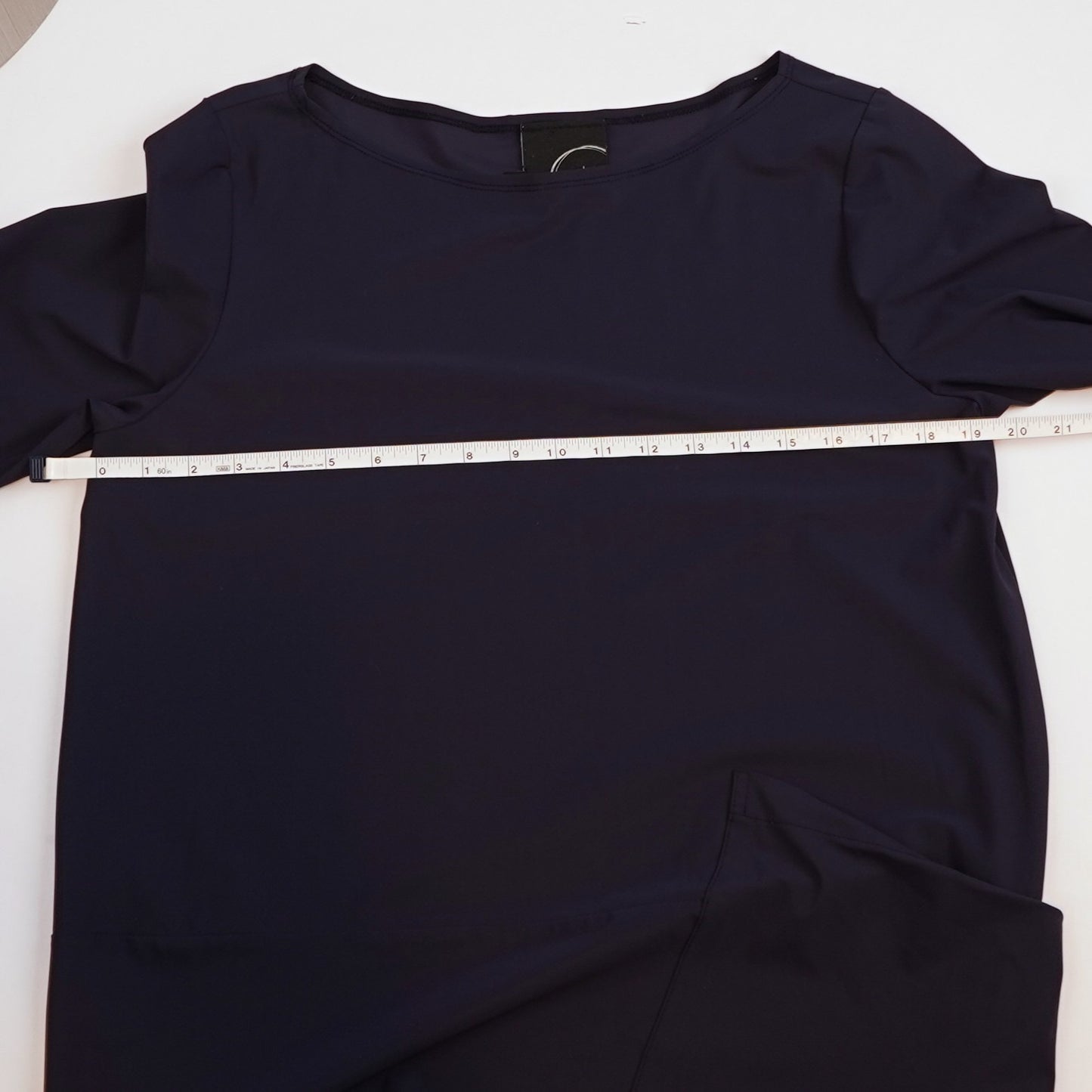 Porto San Fransisco Navy Shift Neck Lagenlook Front Pocket - M