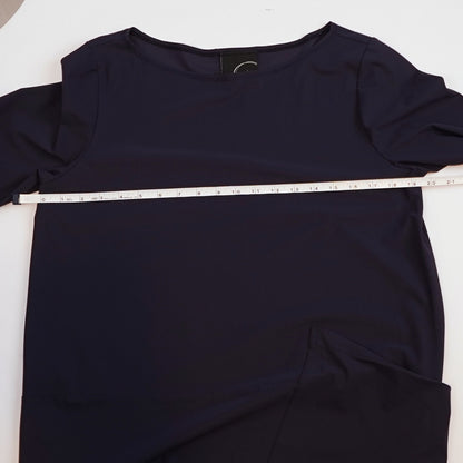 Porto San Fransisco Navy Shift Neck Lagenlook Front Pocket - M