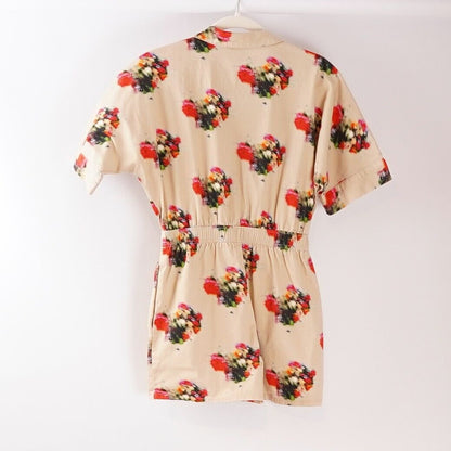 Adam Lippes Blurry Floral Short Sleeve Romper - 2