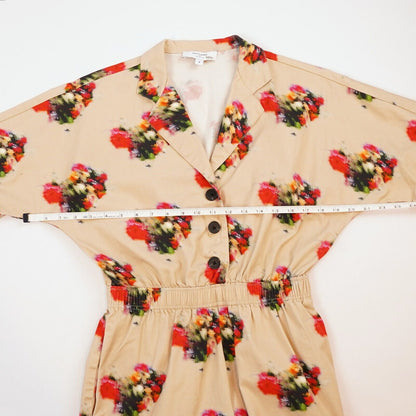 Adam Lippes Blurry Floral Short Sleeve Romper - 2