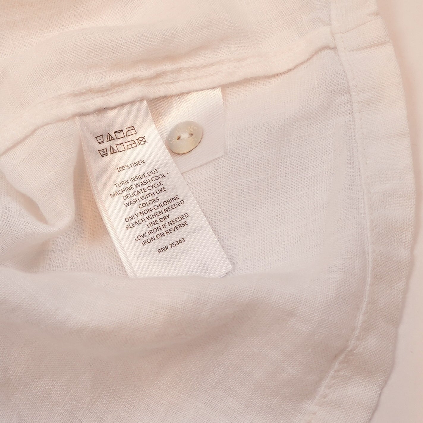 Sigrid Olsen Sleeveless Blouse Shell Buttons White 100% Linen - M