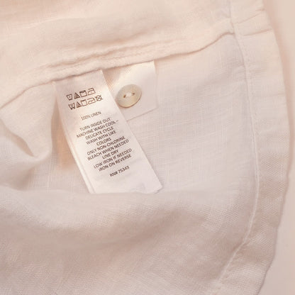 Sigrid Olsen Sleeveless Blouse Shell Buttons White 100% Linen - M