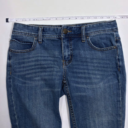 Free People Raw Hem Low Rise Distressed Skinny Jeans Medium Wash - 27