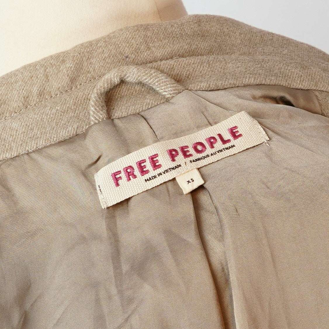 Free People Hannah Slouchy Beige Oversize Blazer Coat - XS