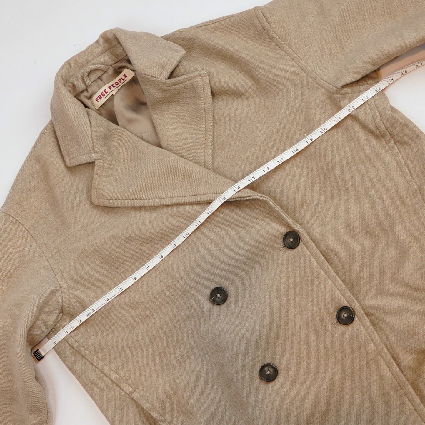 Free People Hannah Slouchy Beige Oversize Blazer Coat - XS