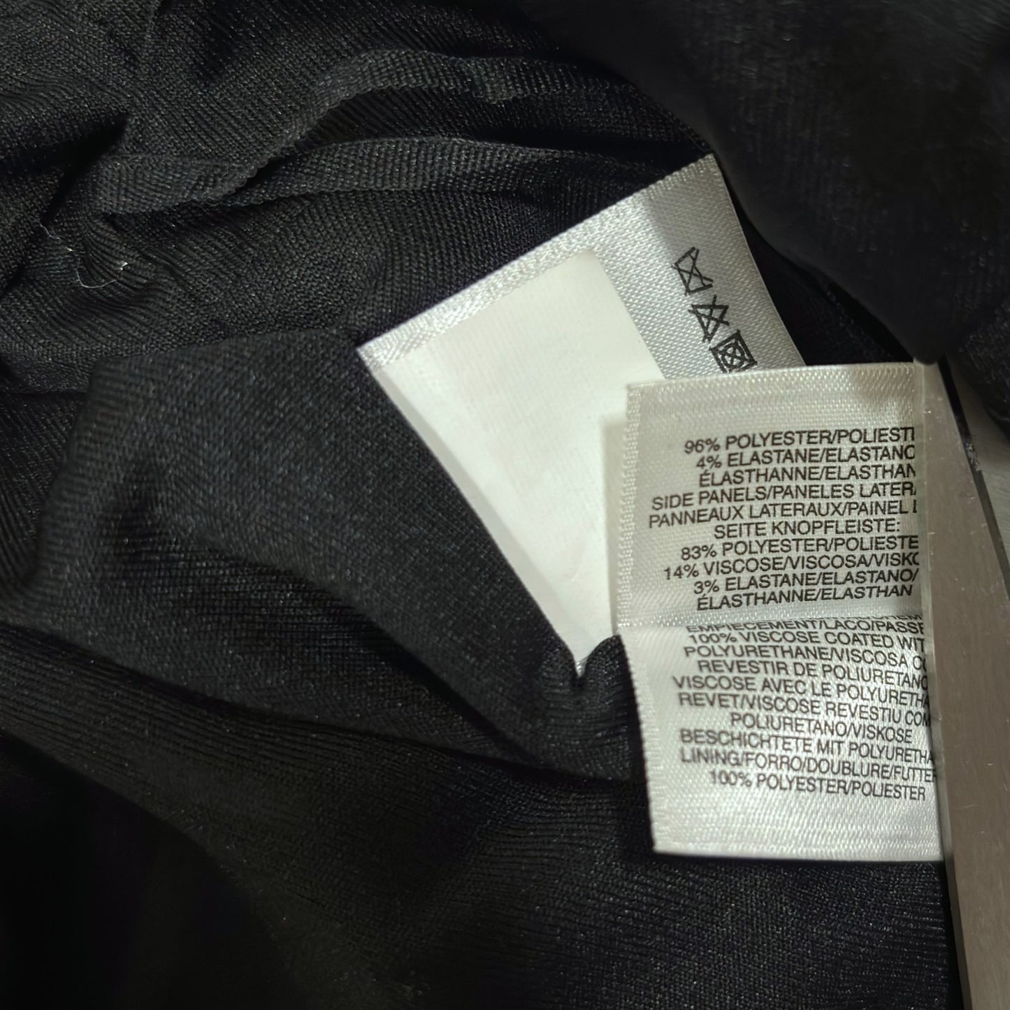 Anne Klein Striped Sheath Dress Vegan Leather Black White - 14