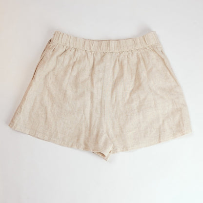 American Eagle Linen Blend Faux Wrap Skort Natural Beige - S
