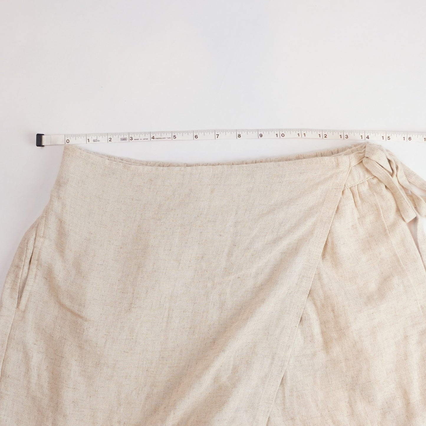 American Eagle Linen Blend Faux Wrap Skort Natural Beige - S