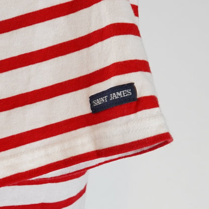 Saint James L'atelier Breton Striped Short Sleeve Shirt Red White - XS
