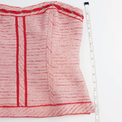 White House Black Market Pink Tweed Bustier Corset Optional Straps - 6