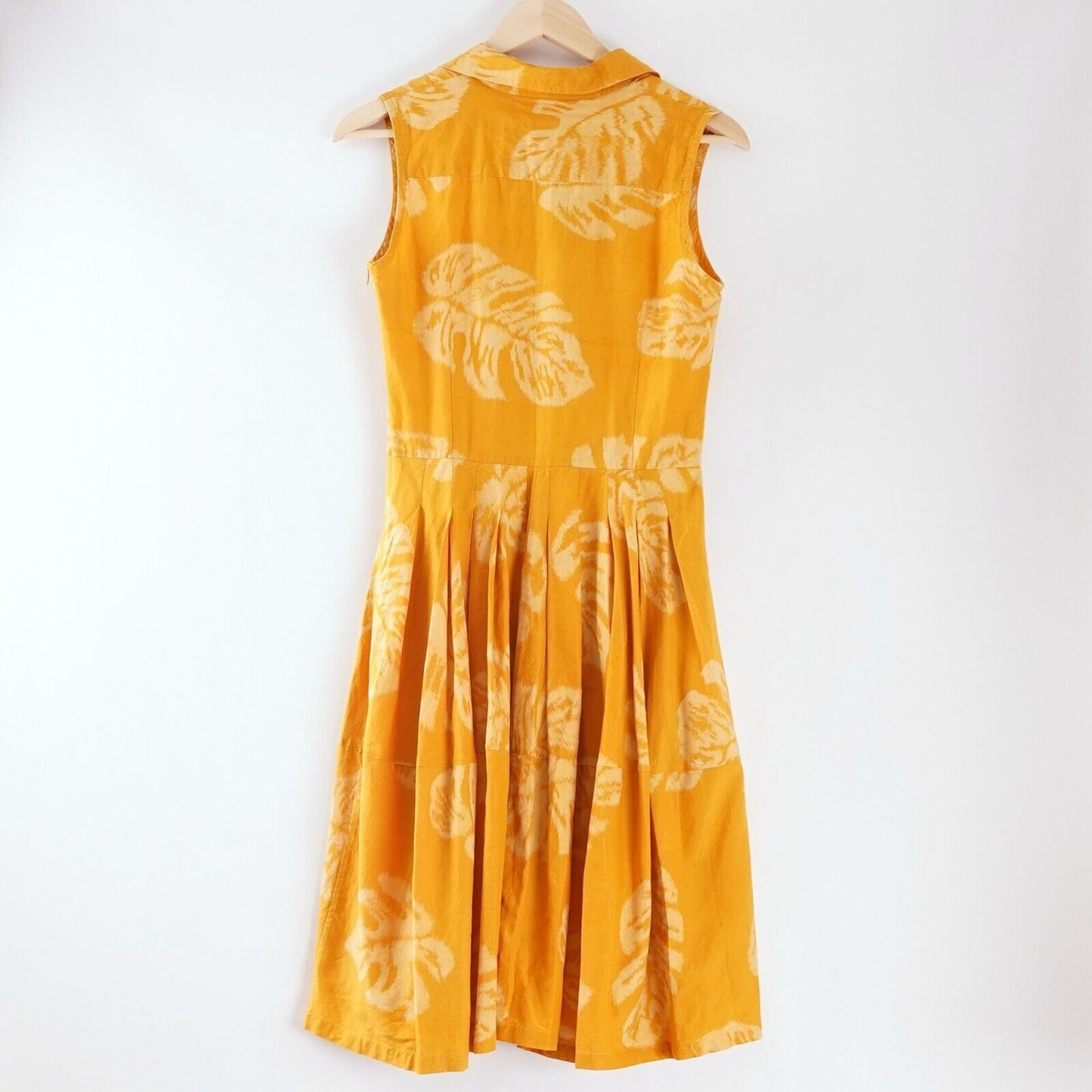 Samantha Sung Yellow Leaf Print Dress - S