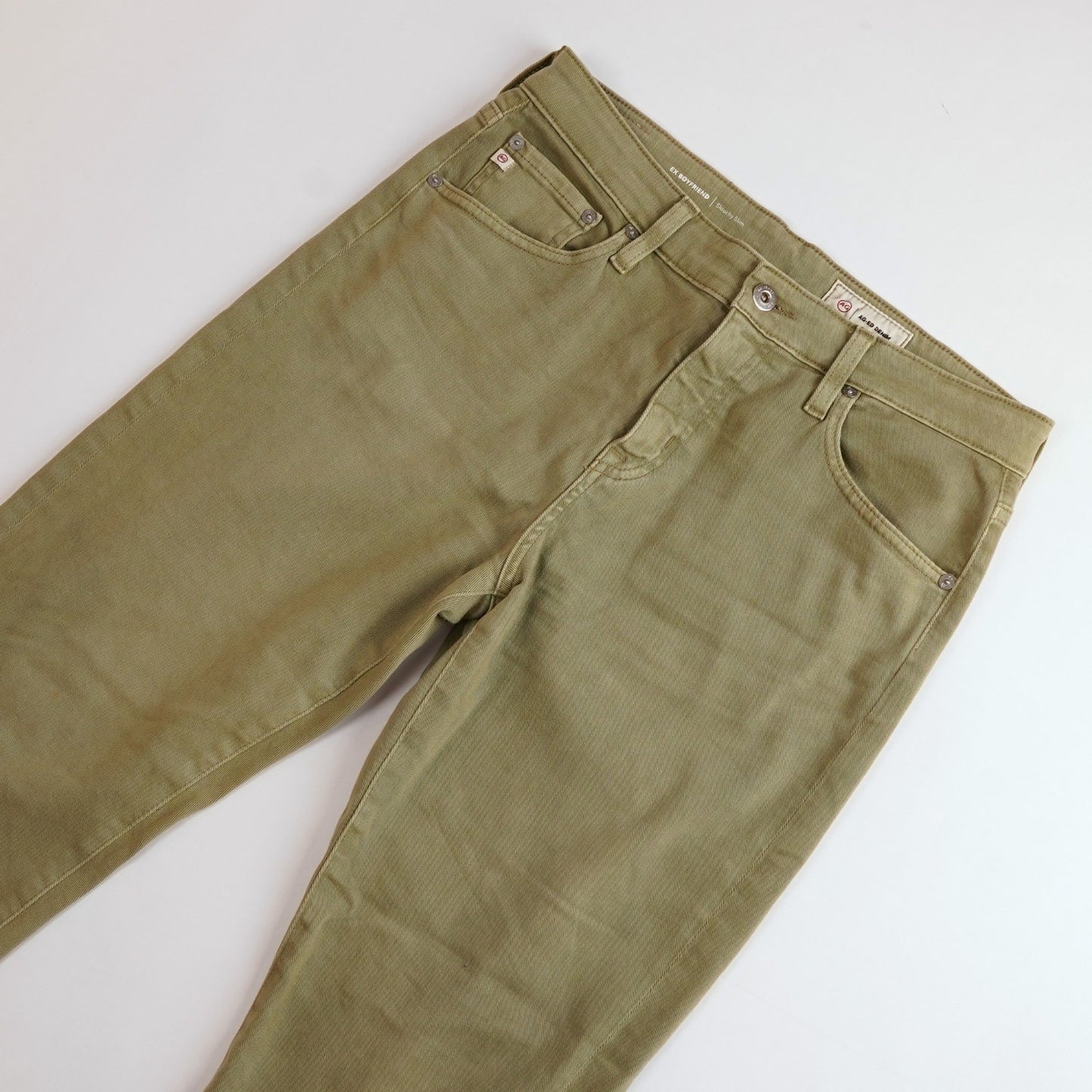 AG Adriano Goldschmied Ex Boyfriend Slouchy Slim Jeans Olive -  27