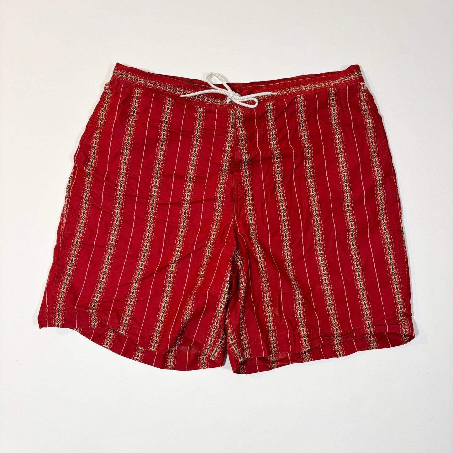 Polo Sport Ralph Lauren Red Tribal Aztec Swim Trunks Vintage - XXL