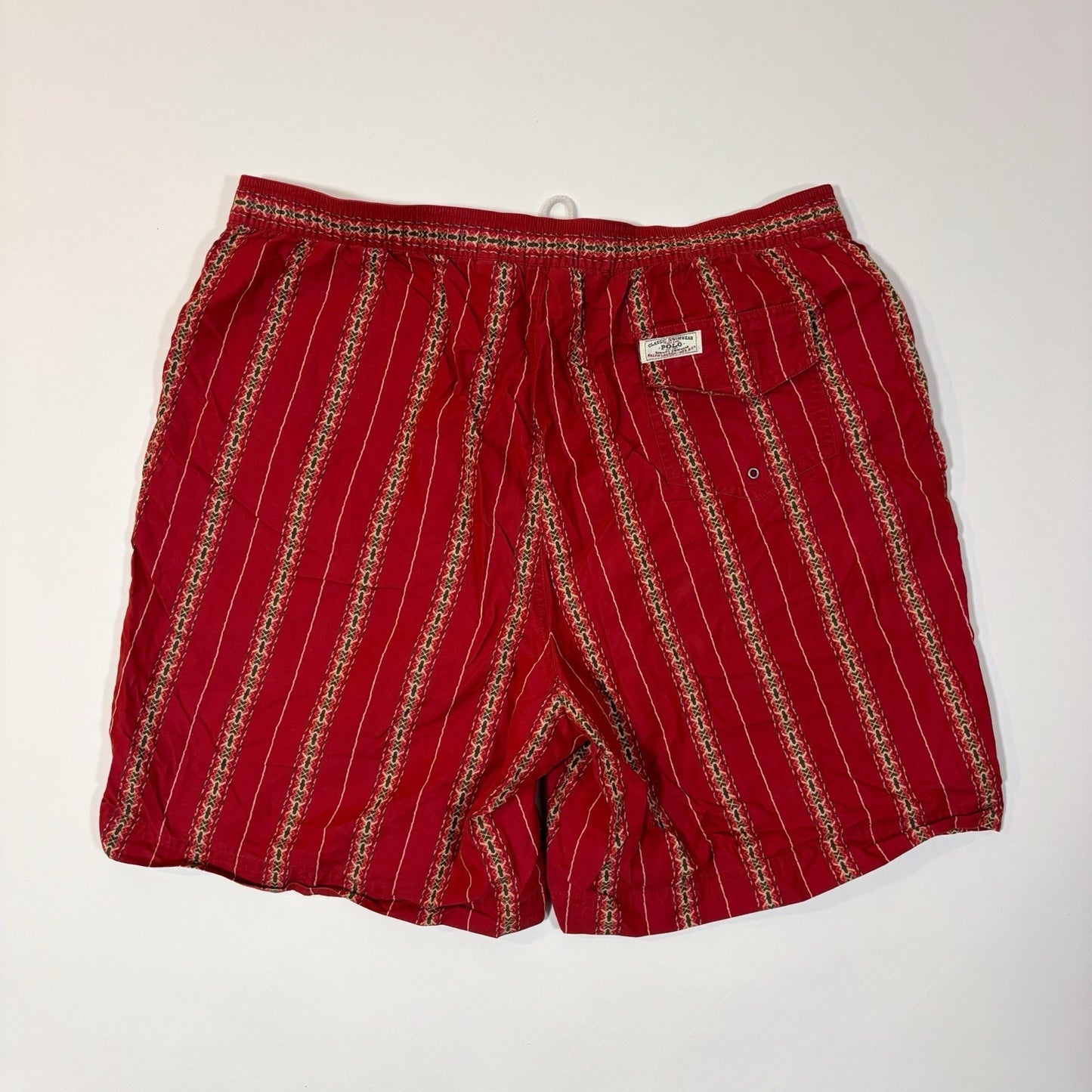 Polo Sport Ralph Lauren Red Tribal Aztec Swim Trunks Vintage - XXL