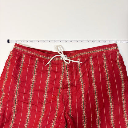Polo Sport Ralph Lauren Red Tribal Aztec Swim Trunks Vintage - XXL