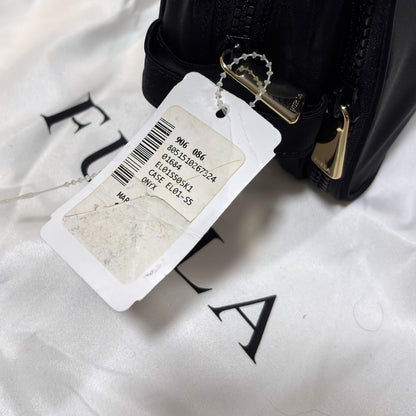 Furla Tessuto Nylon Travel Cosmetic Bag Pouch Black Gold