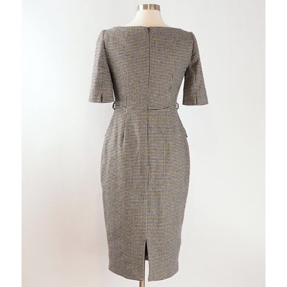 L.K. Bennett Nina Houndstooth Sweetheart Sheath Dress - 8