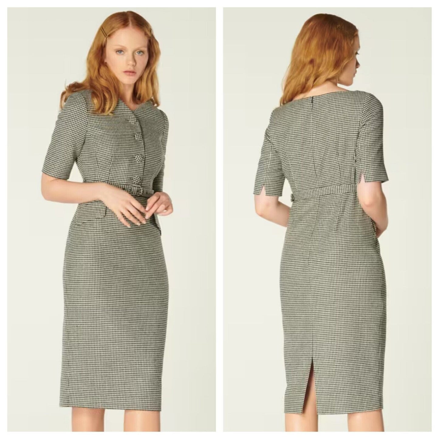 L.K. Bennett Nina Houndstooth Sweetheart Sheath Dress - 8