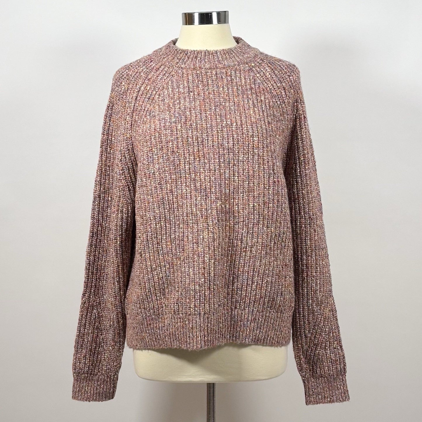 French Connection Mauve Marled Multicolor Mock-neck Sweater - M