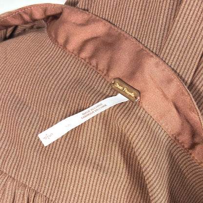 Free People Free Bird Striped Pullover Long Sleeve Blouse Rust Mauve - Small