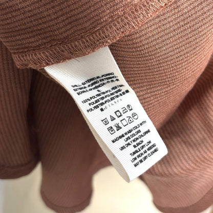 Free People Free Bird Striped Pullover Long Sleeve Blouse Rust Mauve - Small