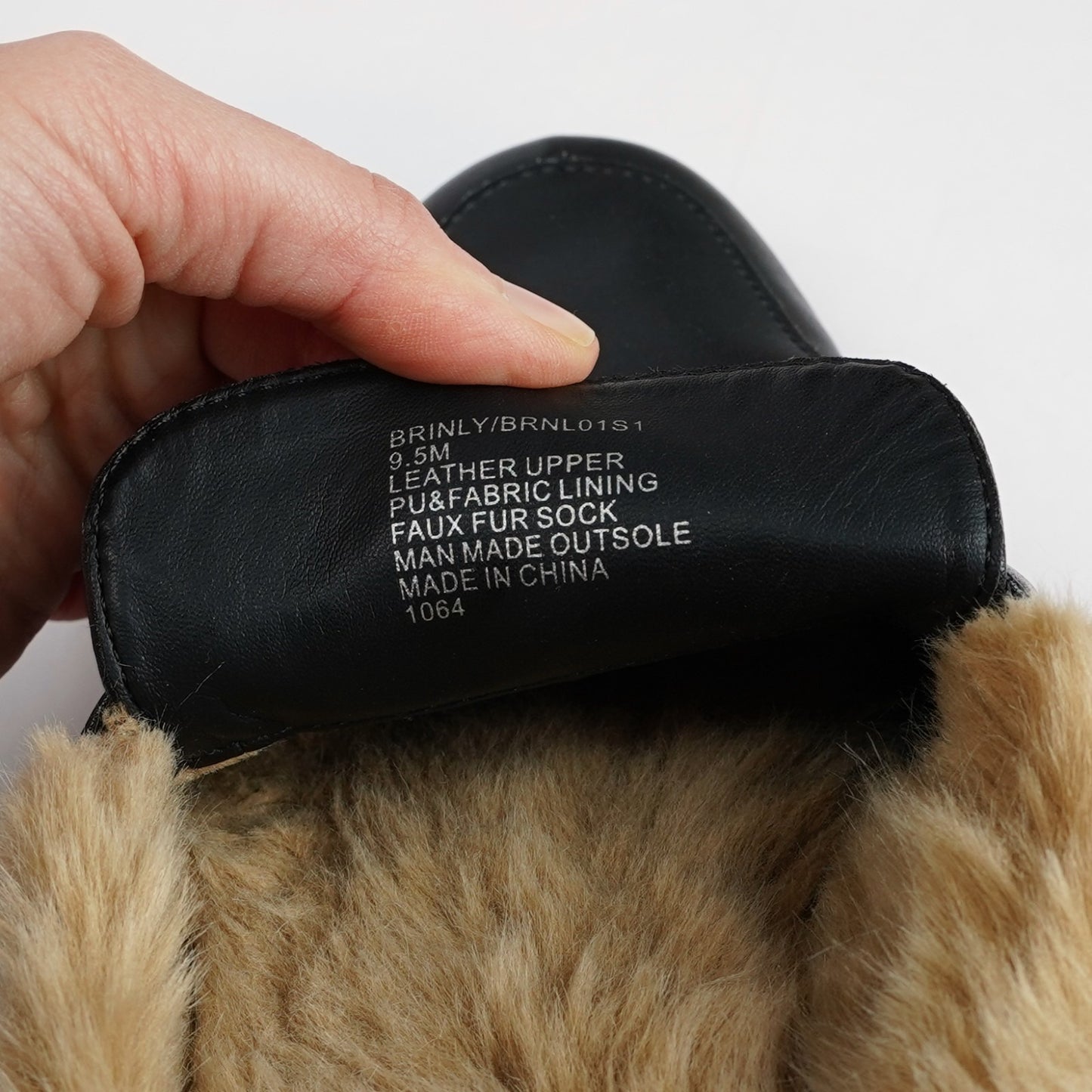 Steve Madden Khloe Faux-Fur lined Leather Mules Black Gold - 9.5