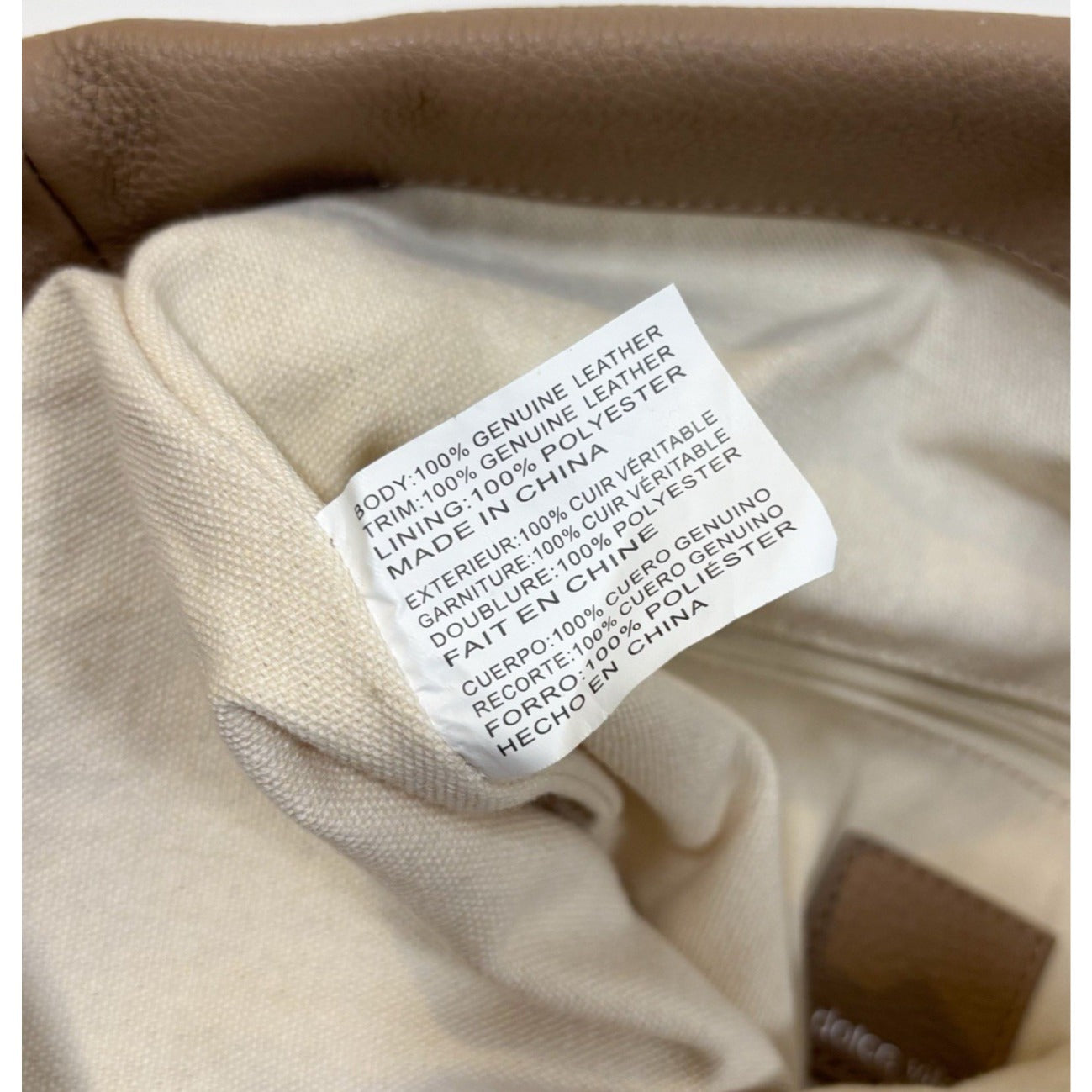 Dolce Vita Shea Large Leather Fringe Clutch Cafe Beige Soft Pebbled Leather