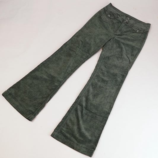 Pilcro High Rise Trouser Boot-Cut Corduroy Pants Sage Green - 28