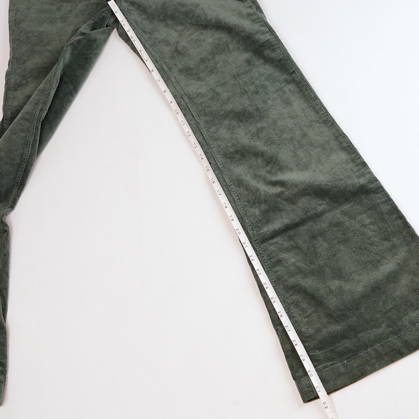 Pilcro High Rise Trouser Boot-Cut Corduroy Pants Sage Green - 28