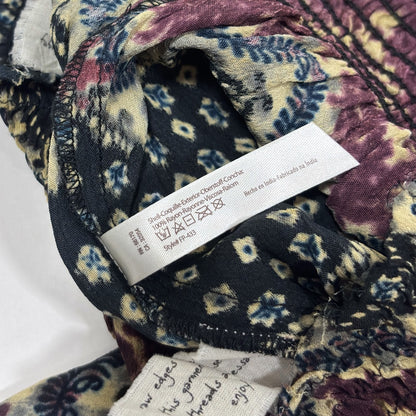 Free People One Wide Leg Flare Pants Purple Paisley Tribal - S