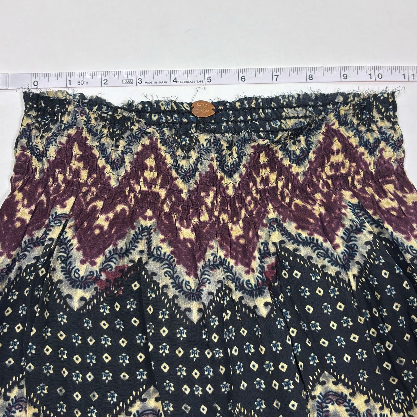 Free People One Wide Leg Flare Pants Purple Paisley Tribal - S