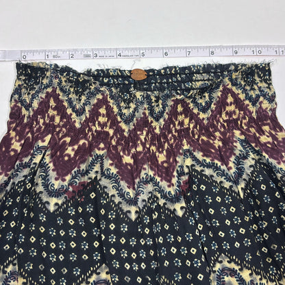 Free People One Wide Leg Flare Pants Purple Paisley Tribal - S