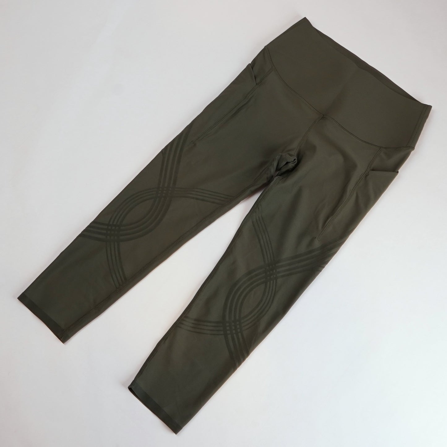 Fanka Body Sculpt Side Pocket 7/8 Compression Leggings Olive - XL