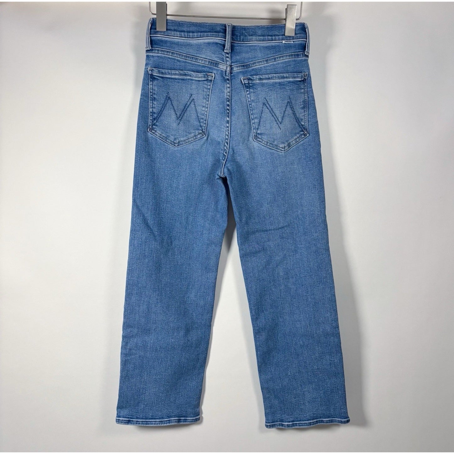 MOTHER Lil' Rambler Zip Flood Jeans Straight Leg High Rise Medium Wash - 27