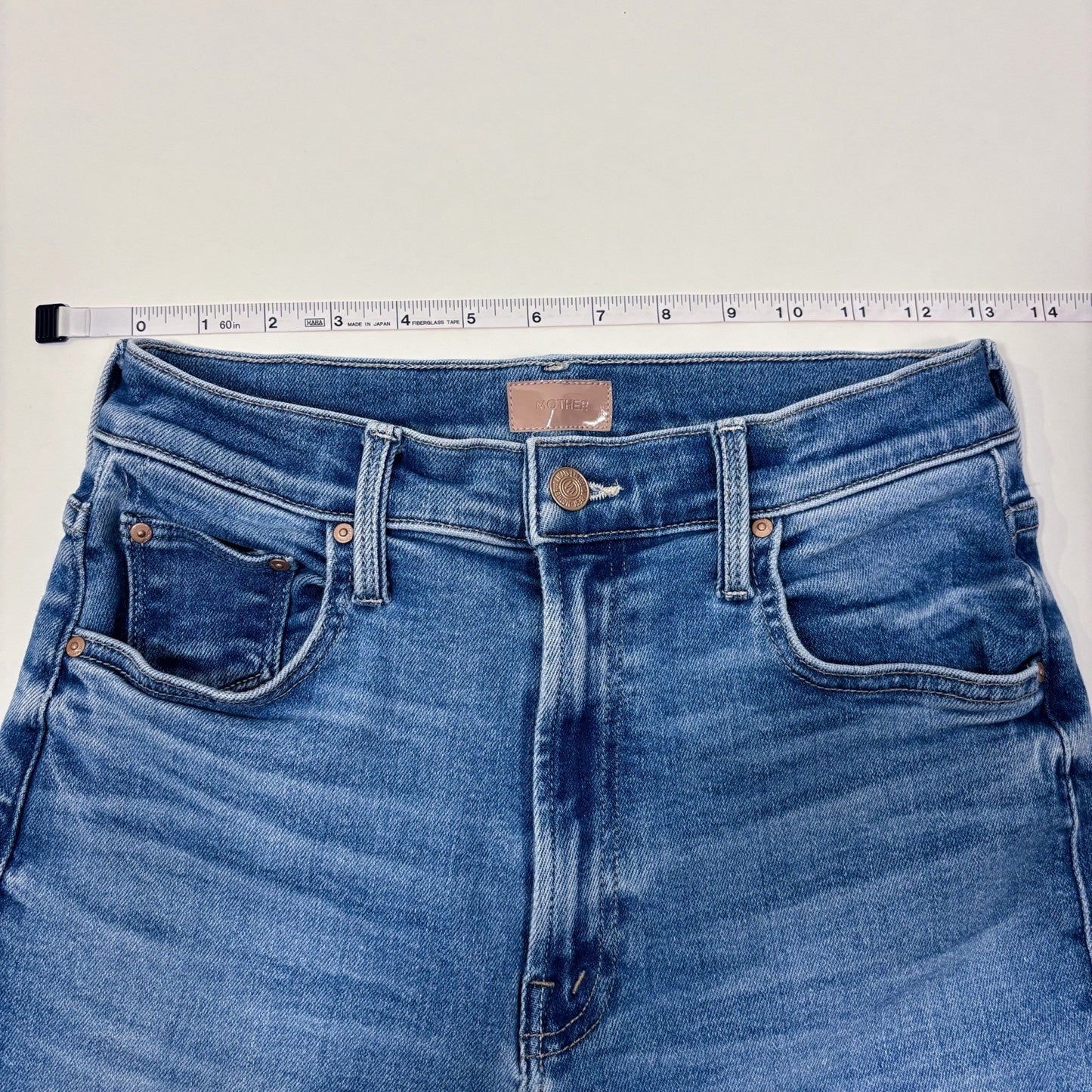 MOTHER Lil' Rambler Zip Flood Jeans Straight Leg High Rise Medium Wash - 27