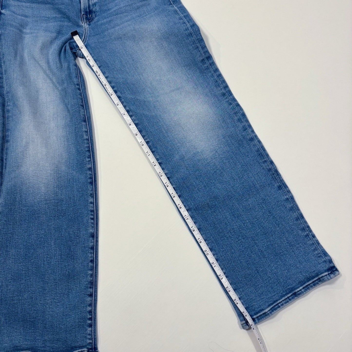 MOTHER Lil' Rambler Zip Flood Jeans Straight Leg High Rise Medium Wash - 27