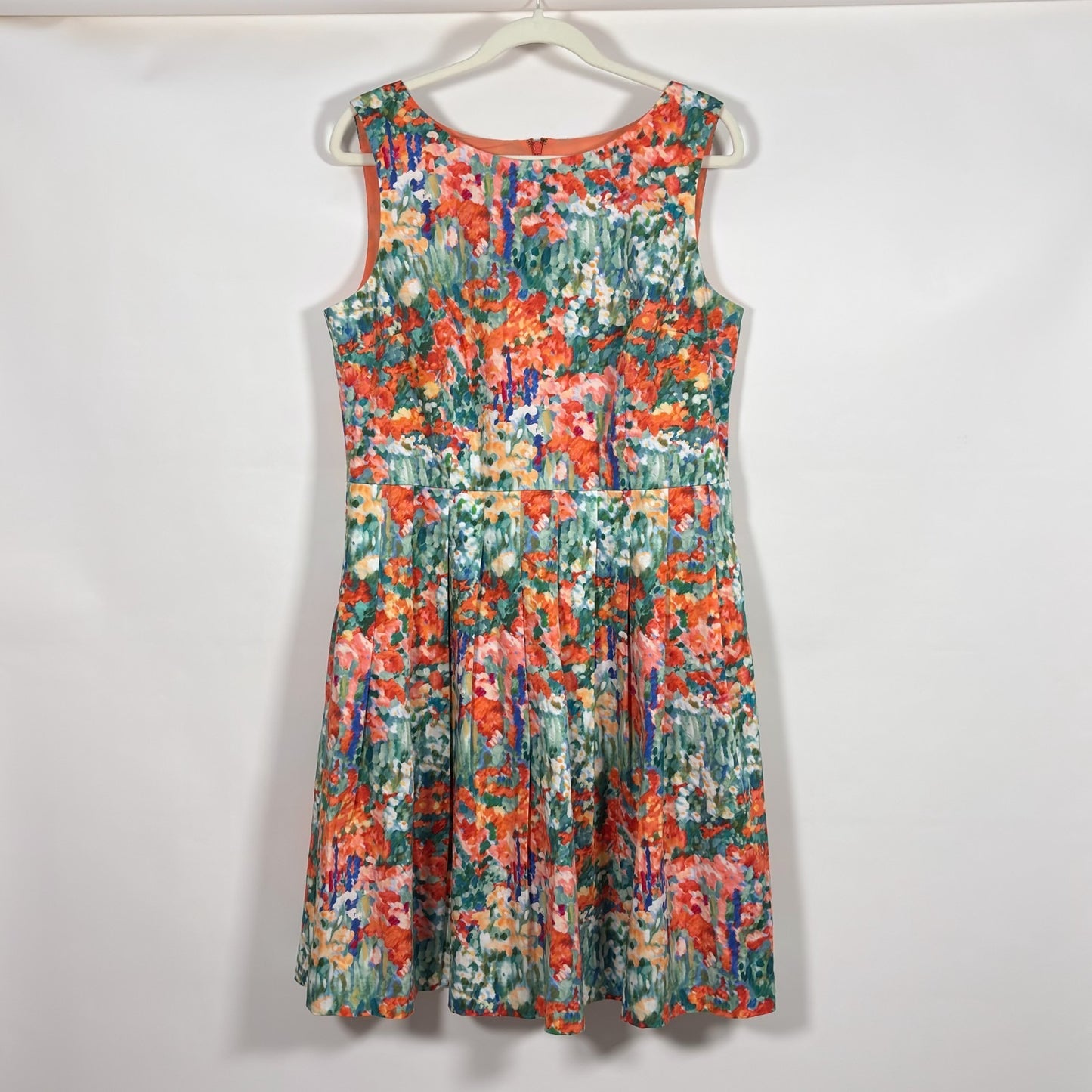 Talbots Floral Watercolor Fit & Flare Pleated Dress - 14