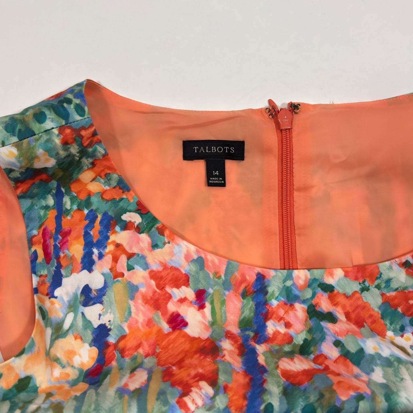 Talbots Floral Watercolor Fit & Flare Pleated Dress - 14